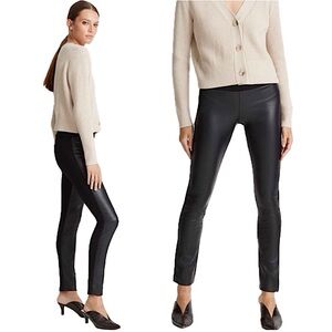 Club Monaco Tasha Vegan Leather Legging Fitted Slim Skinny Pant Black Stretch 00